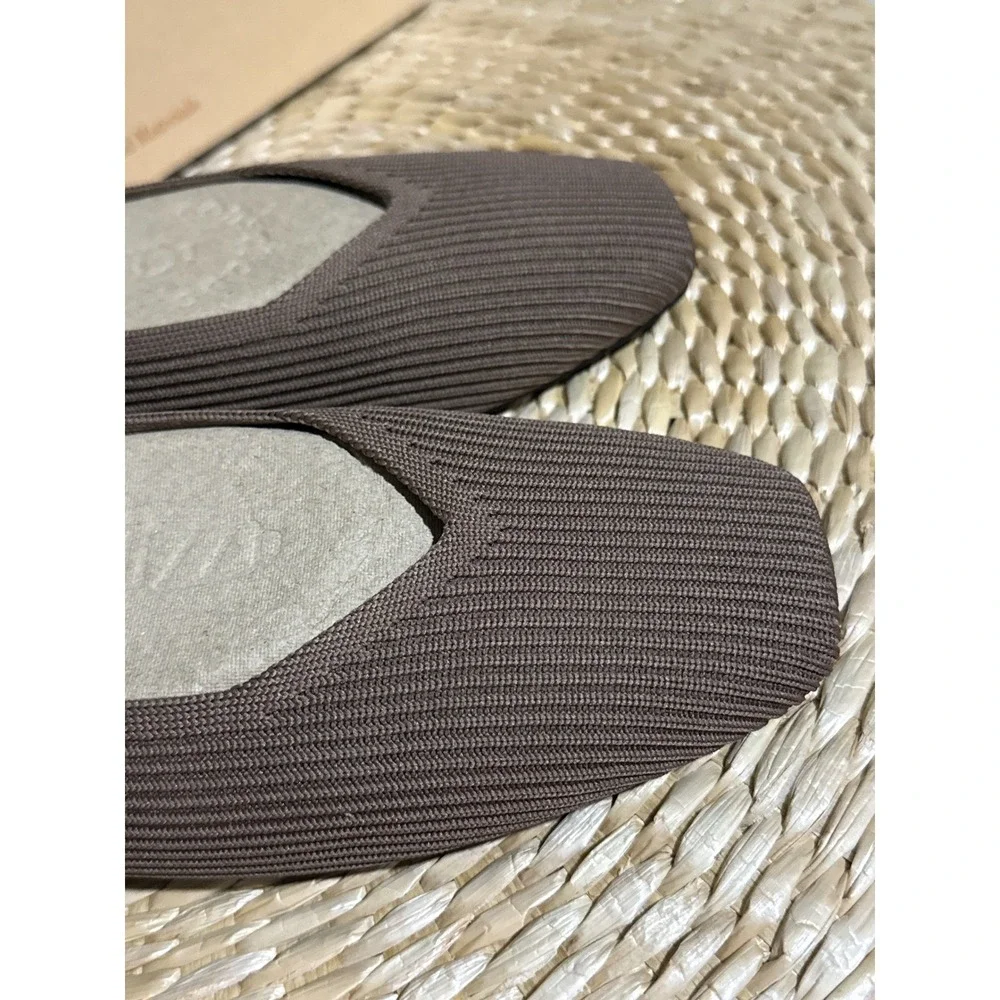 VIVAIA Square-Toe V-Cut Flats (Margot‎ 2.0) Brown size EU/41 US/9.5